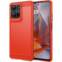 Силиконовый (TPU) чехол MOFI Carbon Fiber для Motorola Moto G75 - Red: фото 1 из 11
