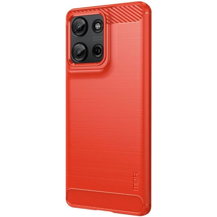Силиконовый (TPU) чехол MOFI Carbon Fiber для Motorola Moto G75 - Red: фото 2 из 11