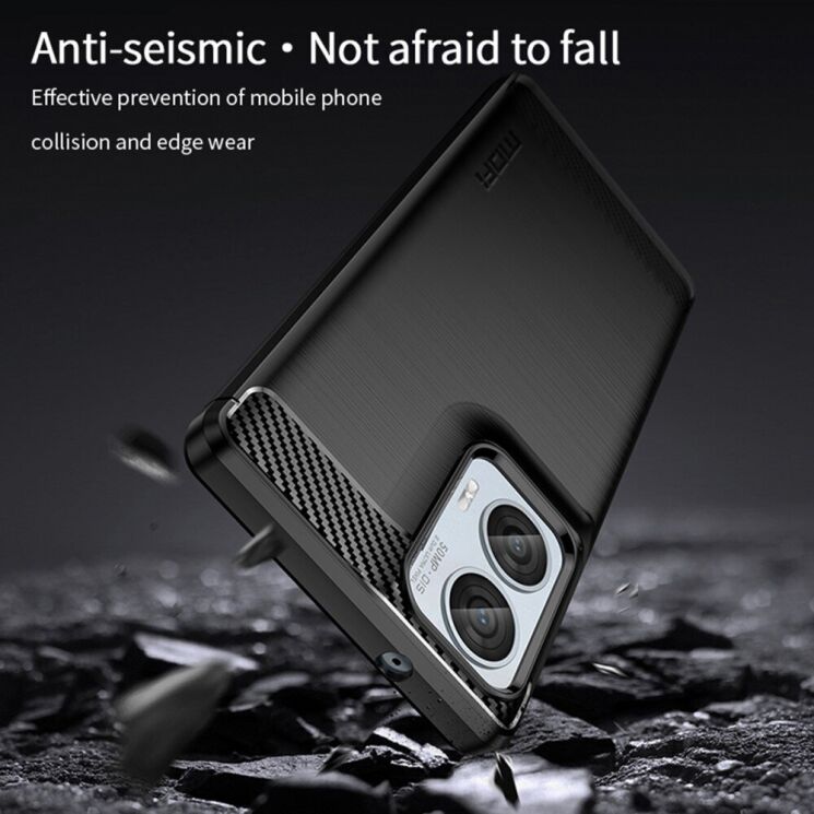 Силиконовый (TPU) чехол MOFI Carbon Fiber для Motorola Moto G85 - Black: фото 5 из 9