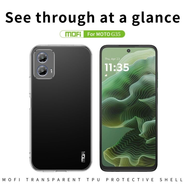 Силиконовый (TPU) чехол MOFI Thin Guard для Motorola Moto G35 - Transparent: фото 2 из 9