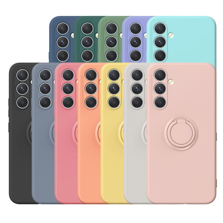 Силиконовый (TPU) чехол с кольцом Deexe Color Shell для Samsung Galaxy A57 (A576) - Grey: фото 8 из 8