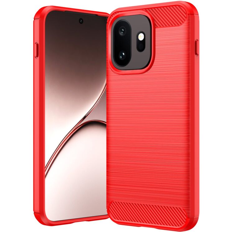 Силіконовий (TPU) чохол UniCase Carbon для OnePlus 15T - Red: фото 1 з 9