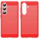 Силиконовый (TPU) чехол UniCase Carbon для Samsung Galaxy S26 - Red (404213R). Фото 2 из 8