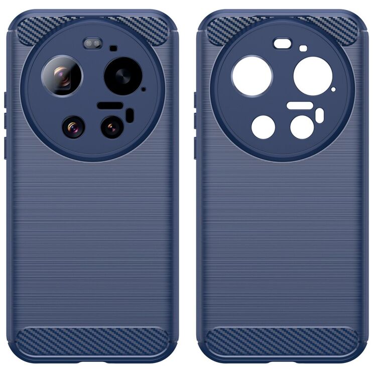 Силиконовый (TPU) чехол UniCase Carbon для Xiaomi 17 Ultra - Blue: фото 2 из 8