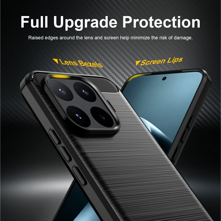 Силіконовий (TPU) чохол UniCase Carbon для Xiaomi 17T Pro - Black (422326B) Силіконовий (TPU) чохол UniCase Carbon для Xiaomi 17T Pro - Black: фото 3 з 9