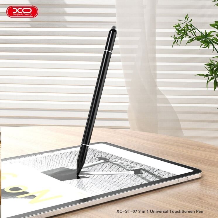 Стилус XO ST-07 3 in 1 Touch-Sensitive Capacitor Pen - White: фото 2 из 7