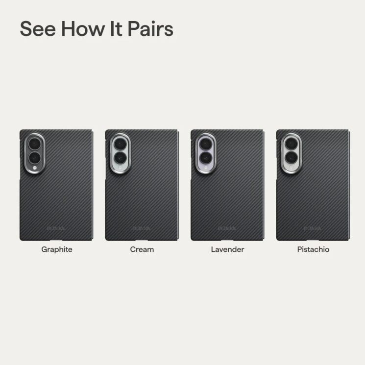 Ультратонкий чехол Pitaka Edge Case (FF) для Samsung Galaxy Fold 8 (FBWFOLD8) - Black / Grey (Twill): фото 6 из 12