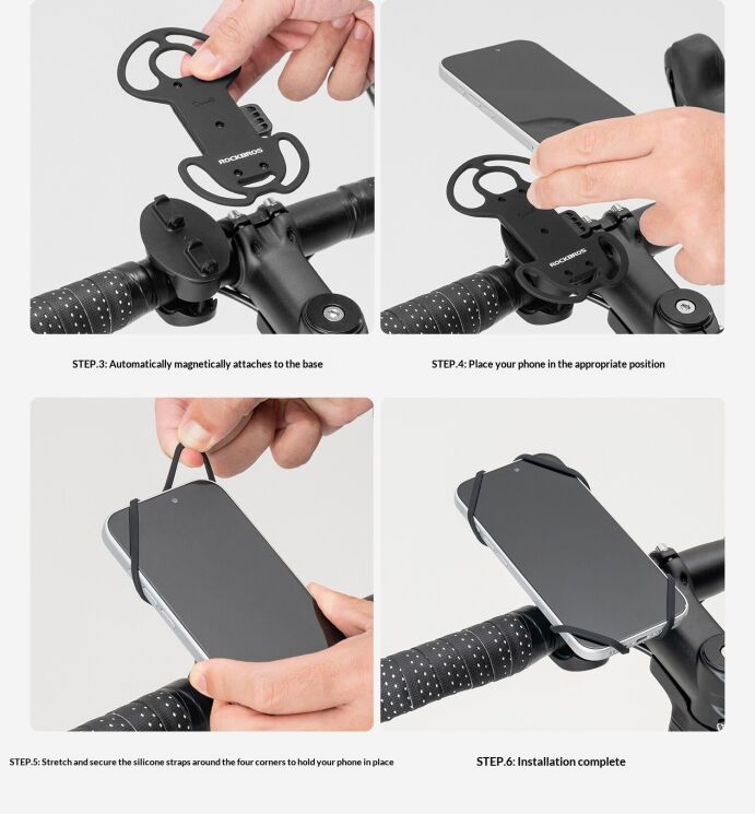 Велосипедный держатель ROCKBROS S55J-Z23 Magnetic Bicycle Holder - Black: фото 11 из 11