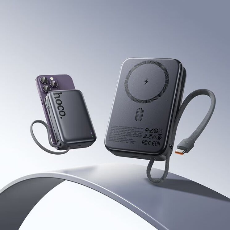 Зовнішній акумулятор Hoco Q44A PD45W (20000mAh) + кабель Type-C - Metal Gray: фото 8 з 9