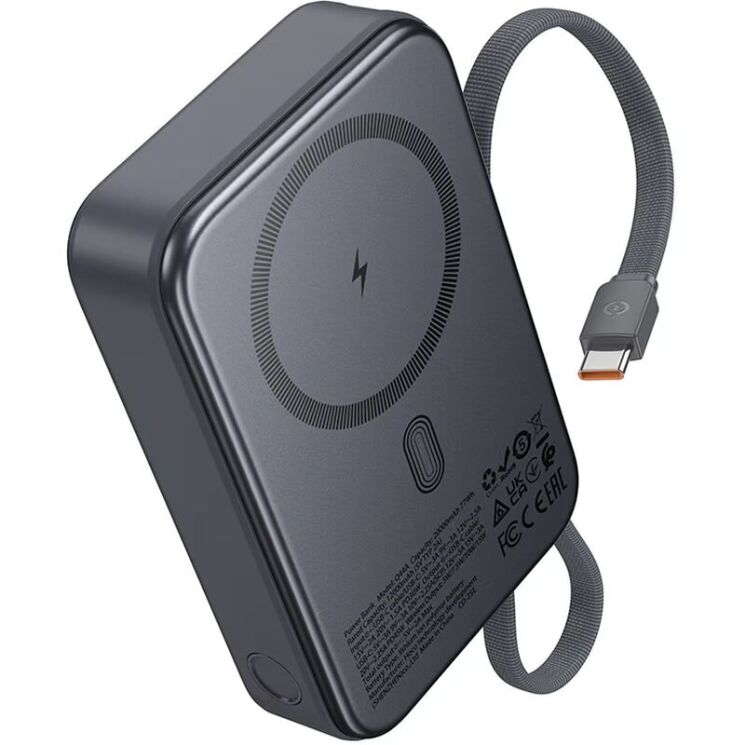 Зовнішній акумулятор Hoco Q44A PD45W (20000mAh) + кабель Type-C - Metal Gray: фото 2 з 9