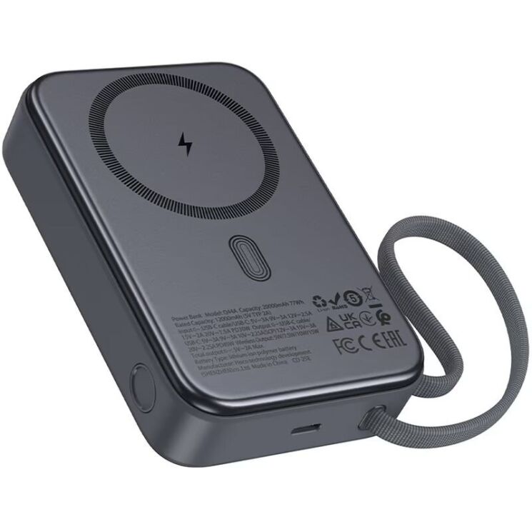 Зовнішній акумулятор Hoco Q44A PD45W (20000mAh) + кабель Type-C - Metal Gray: фото 3 з 9