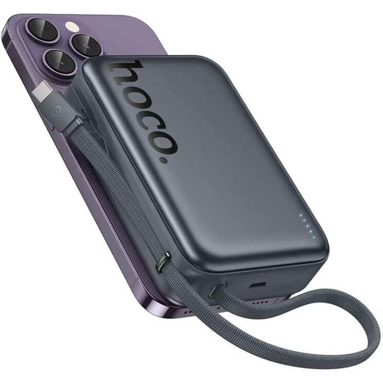 Зовнішній акумулятор Hoco Q44A PD45W (20000mAh) + кабель Type-C - Metal Gray: фото 5 з 9