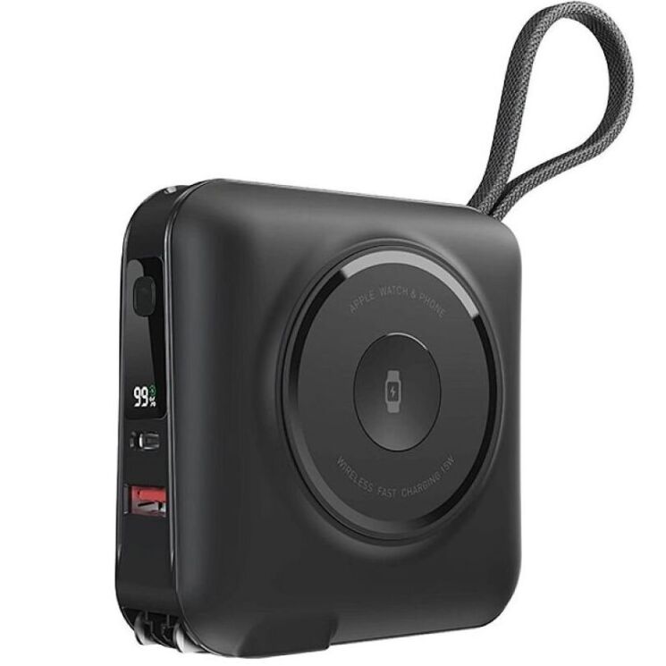 Зовнішній акумулятор WIWU Wi-P051 6 in 1 45W (15000mAh) + кабель Type-C + Lightning - Black: фото 2 з 5