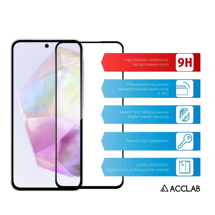 Захисне скло ACCLAB Full Glue для Samsung Galaxy A37 (A376) - Black: фото 3 з 7