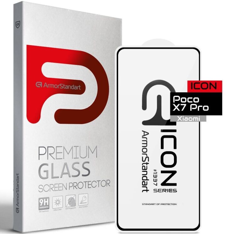 Захисне скло ArmorStandart Icon 5D для Xiaomi Poco X7 Pro - Black: фото 1 з 5