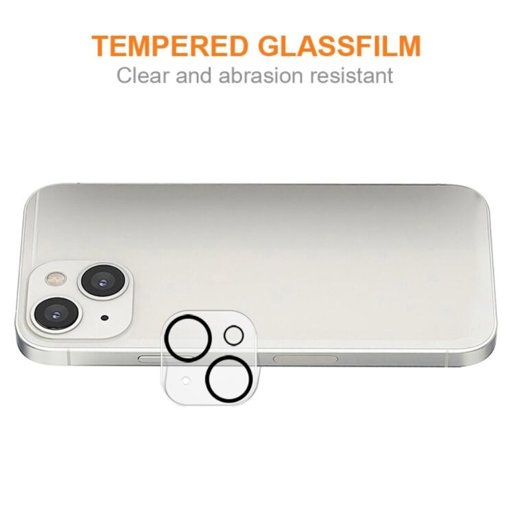 Защитное стекло на камеру AMORUS Lens Protector для Apple iPhone 15 Plus - Black: фото 4 из 7