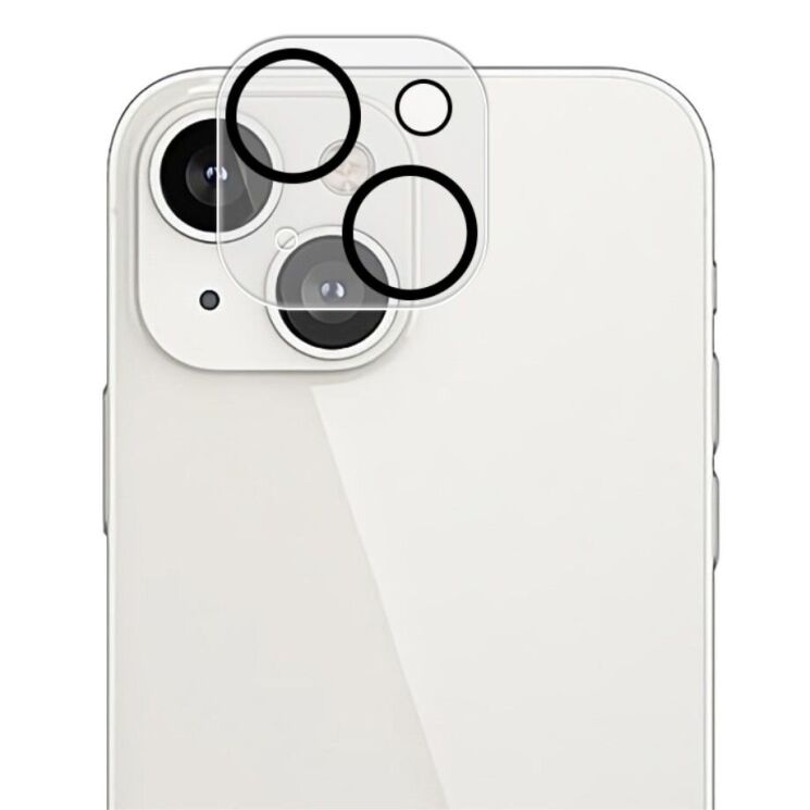 Защитное стекло на камеру AMORUS Lens Protector для Apple iPhone 15 Plus - Black: фото 1 из 7