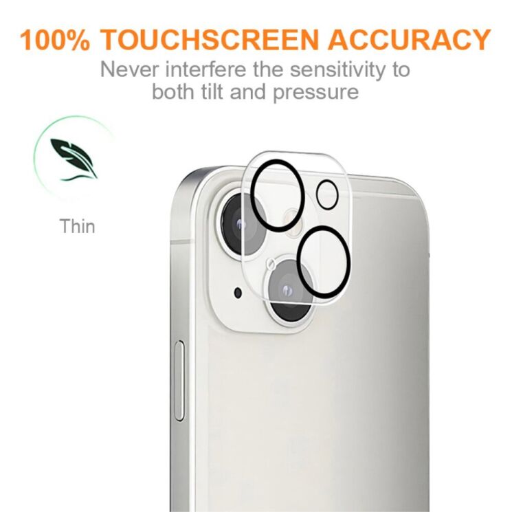 Защитное стекло на камеру AMORUS Lens Protector для Apple iPhone 15 Plus - Black: фото 3 из 7