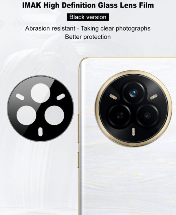 Защитное стекло на камеру IMAK Black Glass Lens для Realme 14 Pro / 14 Pro Plus - Black: фото 6 из 9