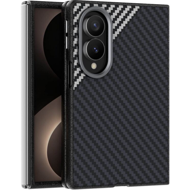 Защитный чехол ABEEL Carbon Fiber Case для Samsung Galaxy Fold 8 - Black / Silver: фото 1 из 5