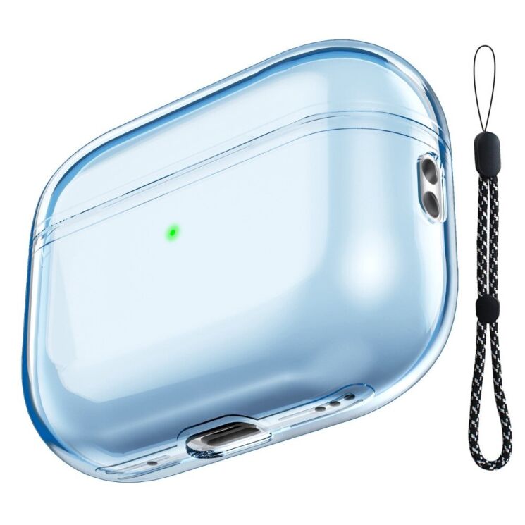 Захисний чохол AHASTYLE Crystal Case для AirPods Pro 2 - Transparent Blue: фото 1 з 7