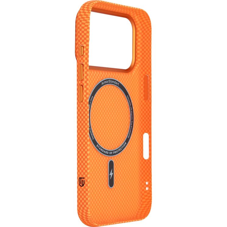 Захисний чохол ArmorStandart LikeCarbon2 MagCase для iPhone 17 Pro - Kevlar Orange (403221O) Захисний чохол ArmorStandart LikeCarbon2 MagCase для iPhone 17 Pro - Kevlar Orange: фото 4 з 8
