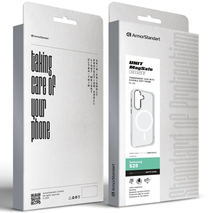 Защитный чехол ArmorStandart Unit MagSafe для Samsung Galaxy S25 Plus (S936) - Matte Clear Silver: фото 2 из 6