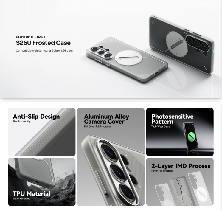 Защитный чехол AULUMU Frosted Glow Case для Samsung Galaxy S26 Ultra (S948) - Transparent Grey (408577H) Защитный чехол AULUMU Frosted Glow Case для Samsung Galaxy S26 Ultra (S948) - Transparent Grey: фото 8 из 13