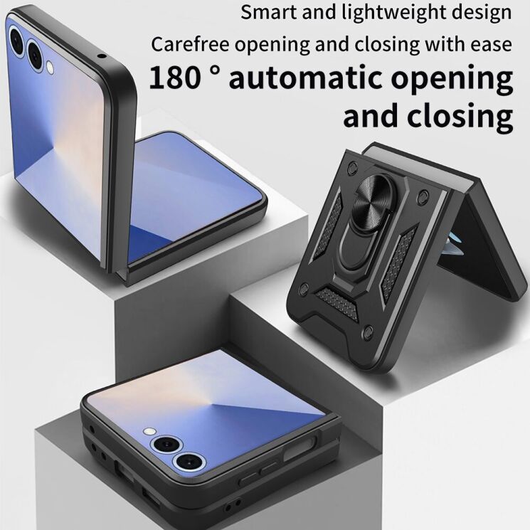 Защитный чехол Deexe Armor Shield (FF) для Samsung Galaxy Flip 7 - Black: фото 2 из 10