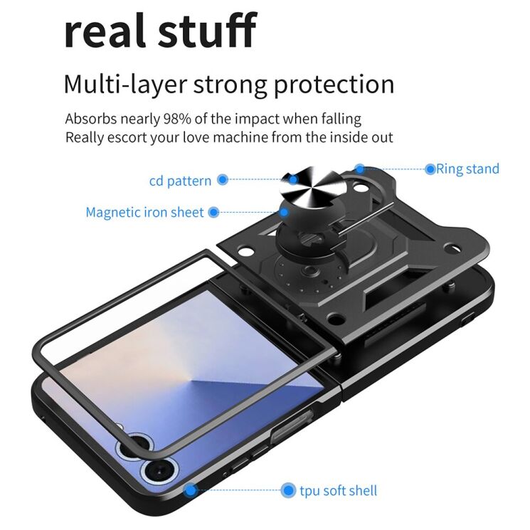 Защитный чехол Deexe Armor Shield (FF) для Samsung Galaxy Flip 7 - Black: фото 10 из 10