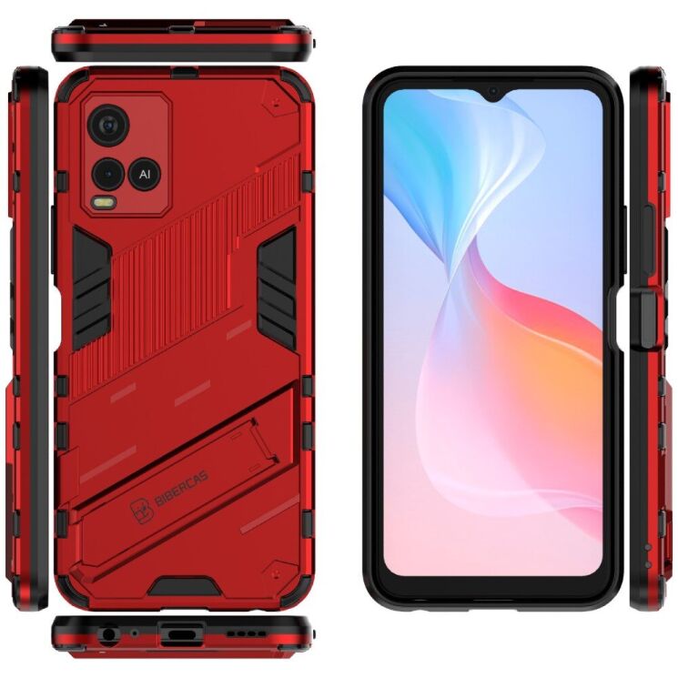 Защитный чехол Deexe Bibercas для VIVO Y33s / Y21 / Y21s - Red: фото 5 из 9