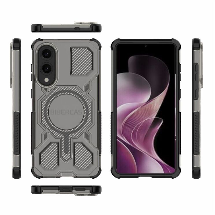 Защитный чехол Deexe Clear Bibercas для Samsung Galaxy S25 Edge (S937) - Black: фото 6 из 7