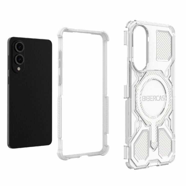 Защитный чехол Deexe Clear Bibercas для Samsung Galaxy S25 Edge (S937) - Black: фото 5 из 7