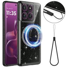 Защитный чехол Deexe Glitter Case with MagSafe для Motorola Moto G86 Power - Black: фото 1 из 7