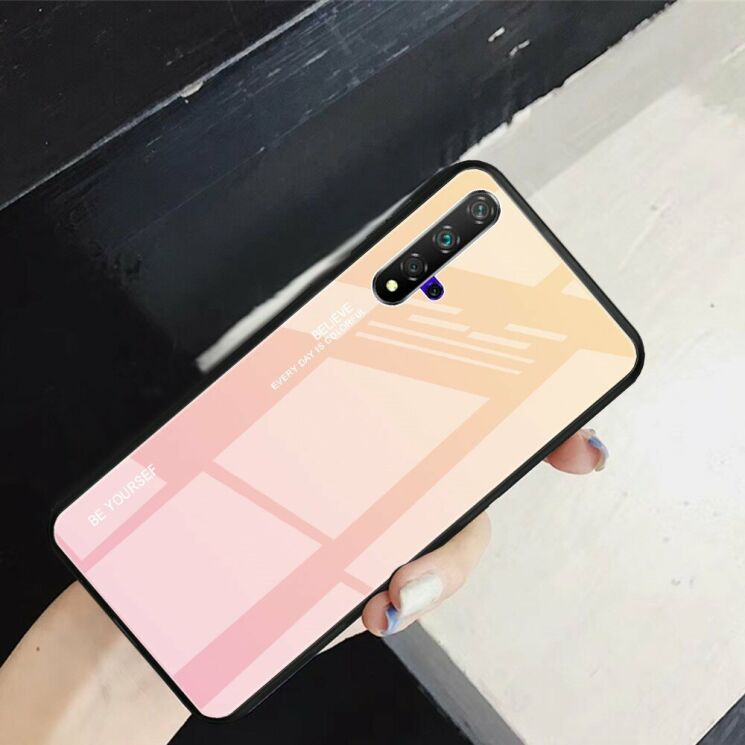 Защитный чехол Deexe Gradient Color для Huawei Honor 20 / Nova 5T - Gold / Pink: фото 2 из 7