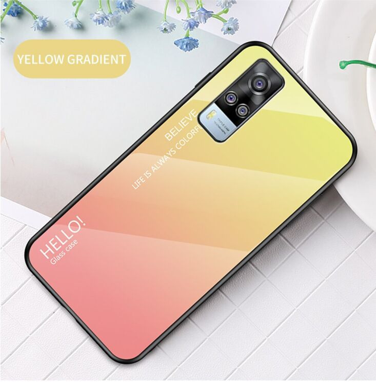 Защитный чехол Deexe Gradient Color для VIVO Y31 / Y53s - Yellow / Pink: фото 2 из 12