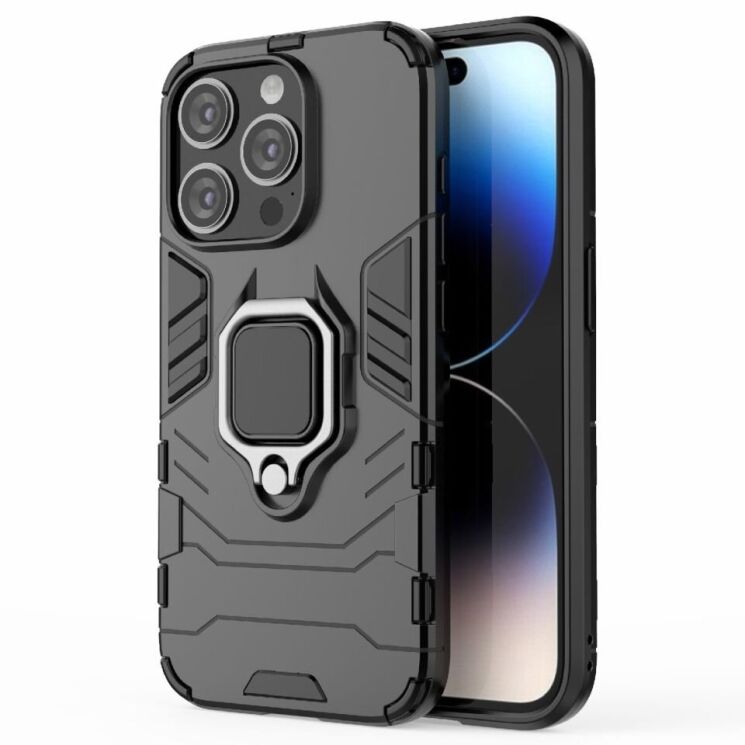 Защитный чехол Deexe Hybrid Case для Apple iPhone 15 Pro Max - Black: фото 2 из 9