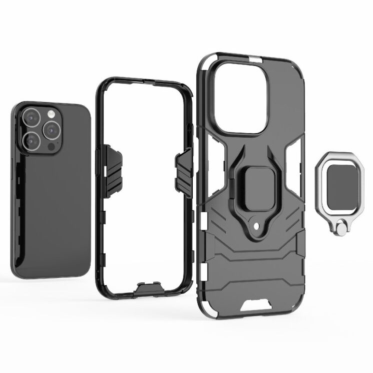 Защитный чехол Deexe Hybrid Case для Apple iPhone 15 Pro Max - Black: фото 9 из 9