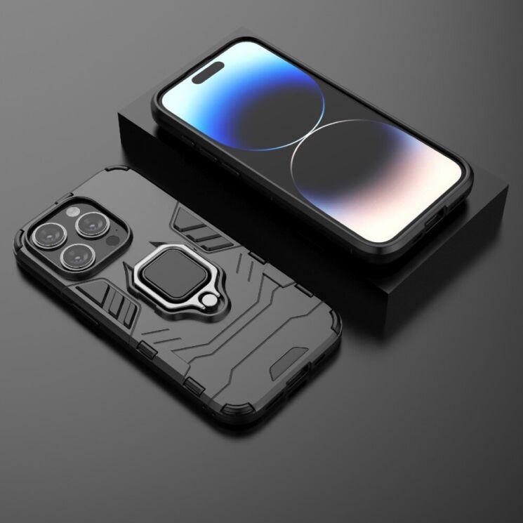 Защитный чехол Deexe Hybrid Case для Apple iPhone 15 Pro Max - Black: фото 7 из 9