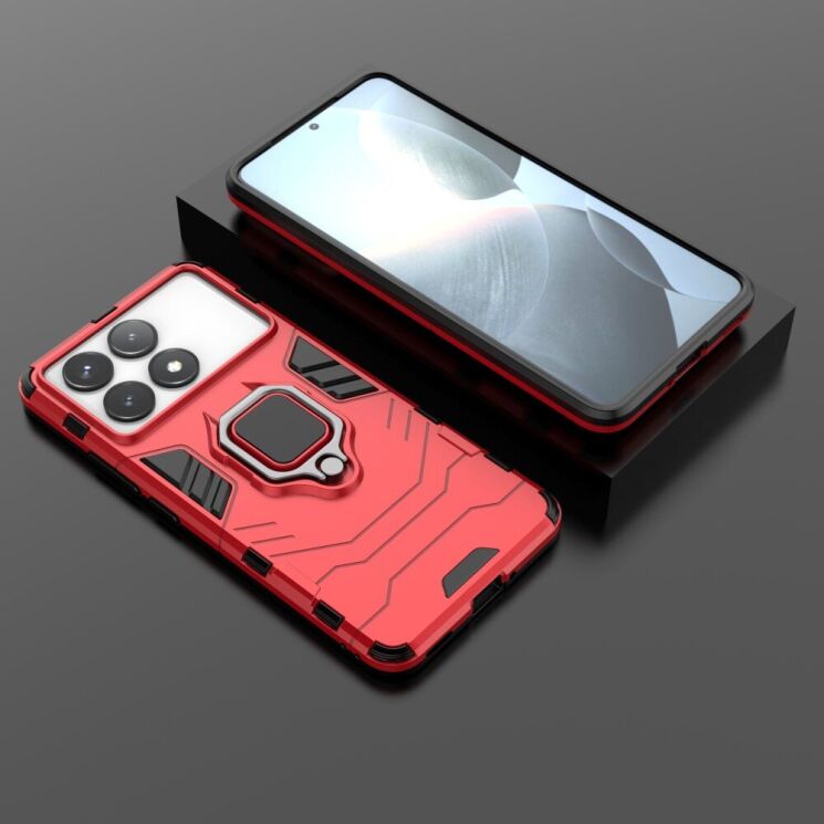 Захисний чохол Deexe Hybrid Case для Xiaomi Poco F6 Pro - Red: фото 3 з 5
