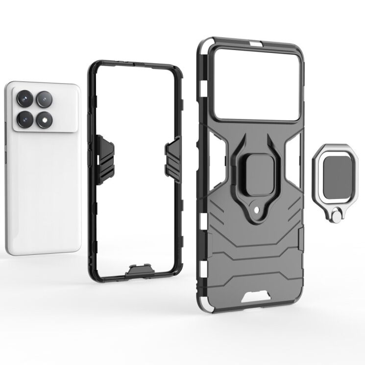 Захисний чохол Deexe Hybrid Case для Xiaomi Poco F6 Pro - Red: фото 4 з 5