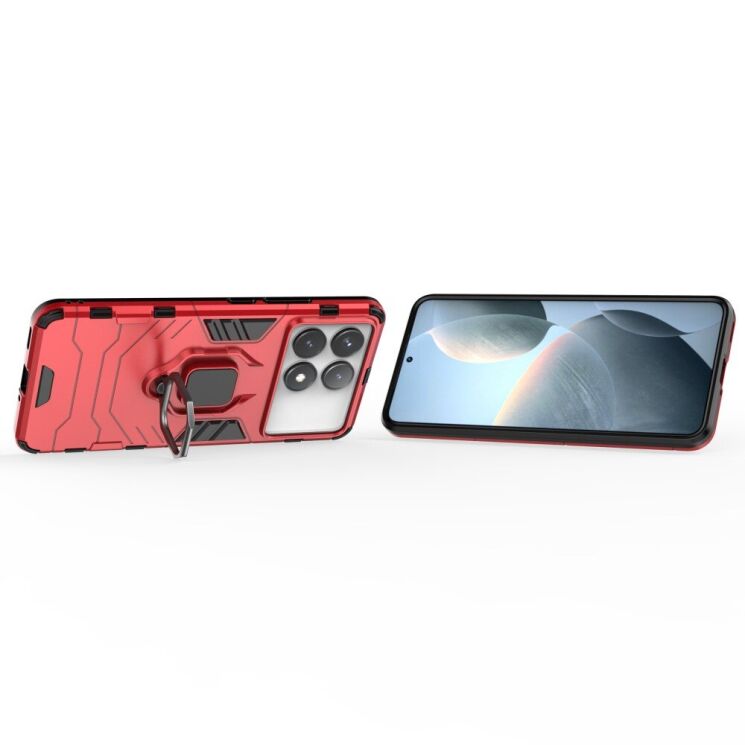 Захисний чохол Deexe Hybrid Case для Xiaomi Poco F6 Pro - Red: фото 2 з 5