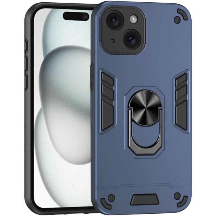 Защитный чехол Deexe Hybrid Shell для Apple iPhone 15 - Blue: фото 1 из 7