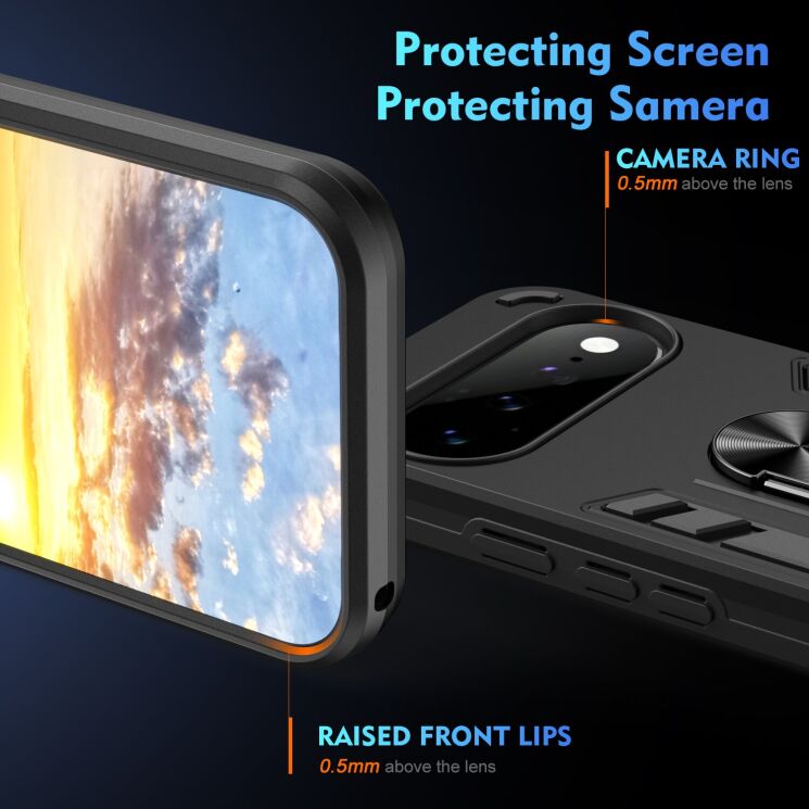 Защитный чехол Deexe Hybrid Shell для Google Pixel 11 / 11 Pro - Black: фото 3 из 7