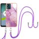 Захисний чохол Deexe Marble Case with Strap для Motorola Moto E13 - Light Purple (320151LV). Фото 1 з 6