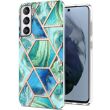 Защитный чехол Deexe Marble Pattern для Samsung Galaxy S21 FE (G990) - Green (230652G)