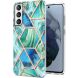 Защитный чехол Deexe Marble Pattern для Samsung Galaxy S21 FE (G990) - Green (230652G). Фото 1 из 4