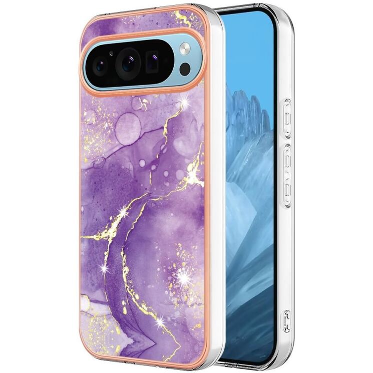 Защитный чехол Deexe Marble Style для Google Pixel 9 Pro XL - Purple: фото 1 из 6