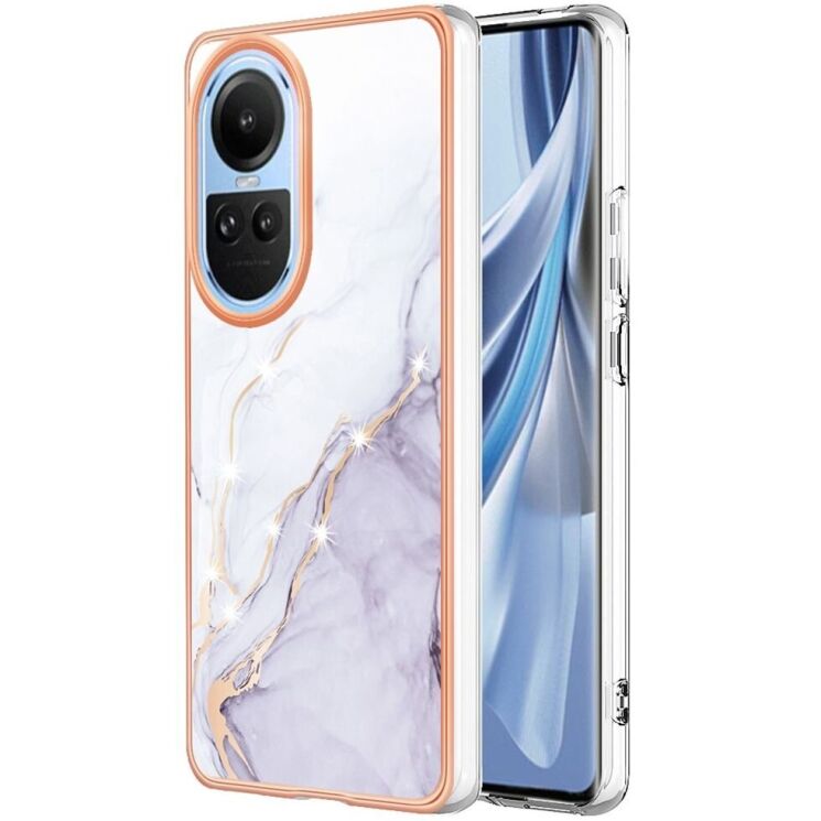 Захисний чохол Deexe Marble Style для OPPO Reno 10 / 10 Pro - White: фото 1 з 8