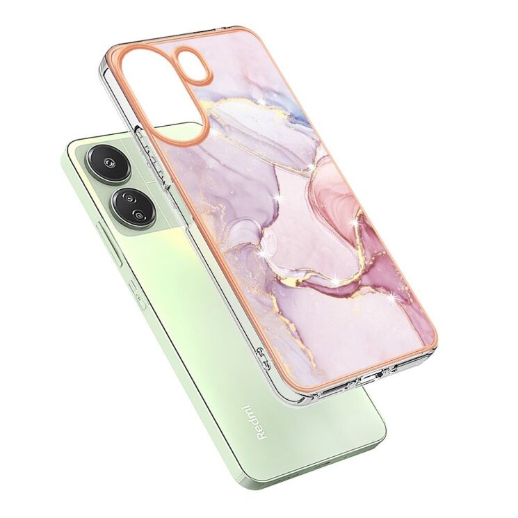 Защитный чехол Deexe Marble Style для Xiaomi Redmi 13C / Poco C65 - Rose Gold: фото 2 из 6